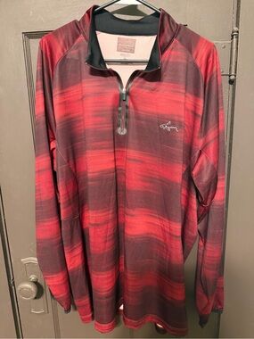 Men's Greg Norman Red Half-Zip Performance Pullover